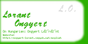 lorant ongyert business card